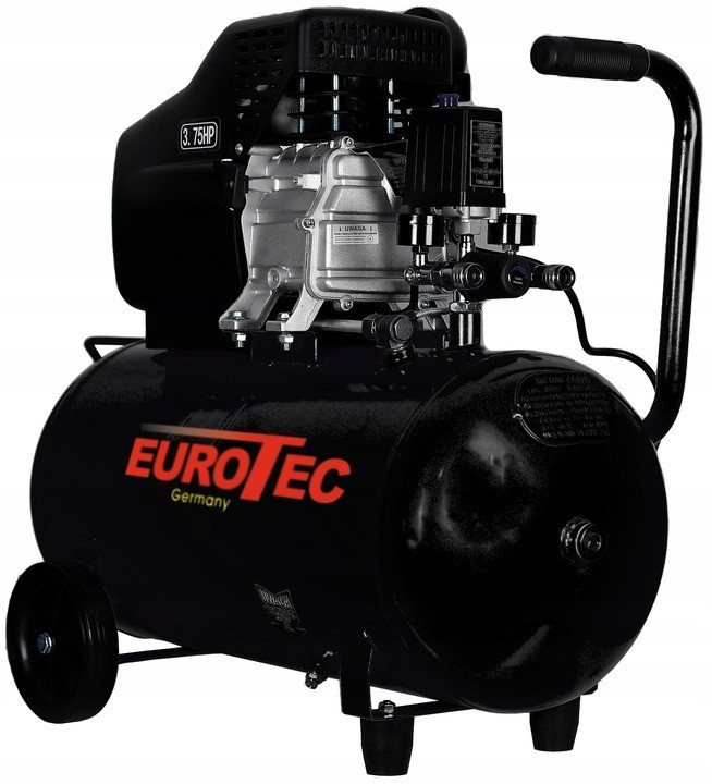 Повітряний компресор для будинку Eurotec 220 л/хв компресор масляний 24л для гаража компресор повітряний побутовий 24л масляний, фото 1