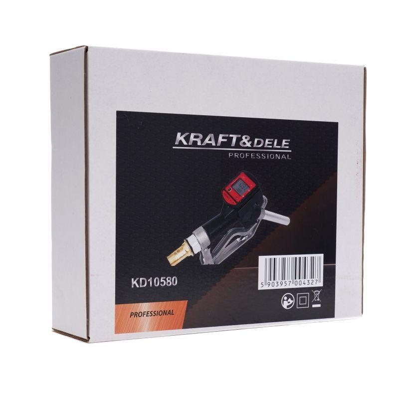 Електричний паливний пістолет для заправки 80 л/хв 3 бар Kraft&Dele KD10580 жк паливний пістолет, фото 1