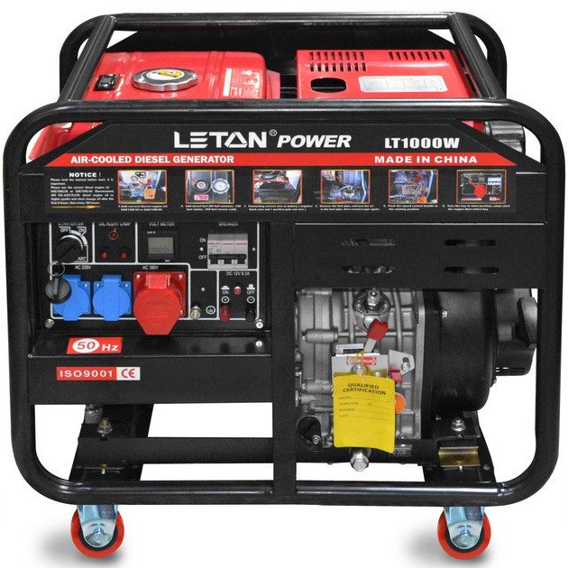 Дизельний трифазний генератор Leton LT195FD 7,5 кВт, фото 1