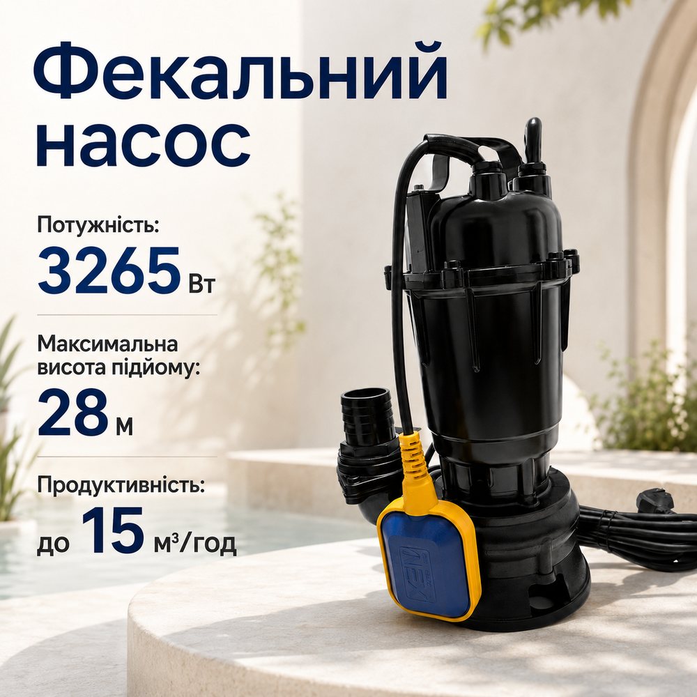 Каналізаційний дренажно фекальний насос 3265 Вт Onex OX-7002 занурювальний дренажно-фекальний насос, фото 1