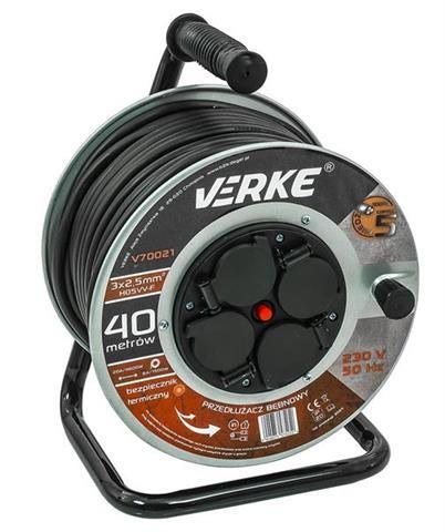 Подовжувач на котушці Verke V70021 електричний подовжувач, фото 1