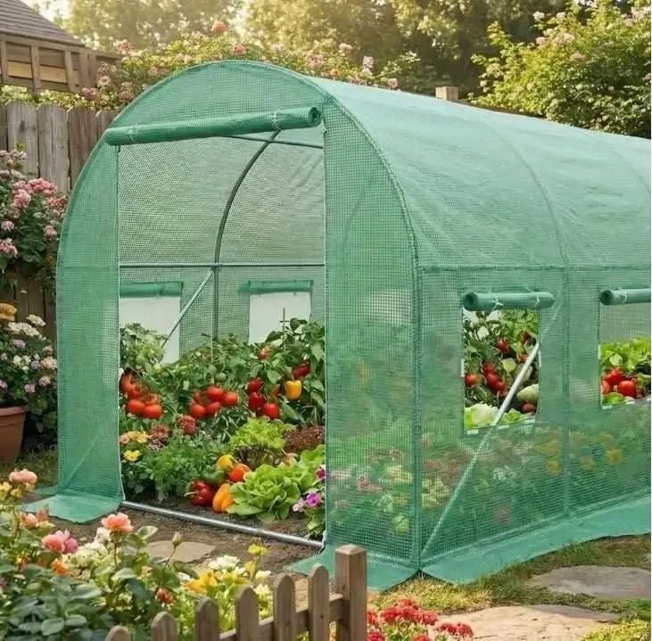 Парник теплиця для дачі VEVOR 24 м² 800×300×200 см з 16 вікнами для провітрювання парник для овочів зелені та розсади,, фото 1