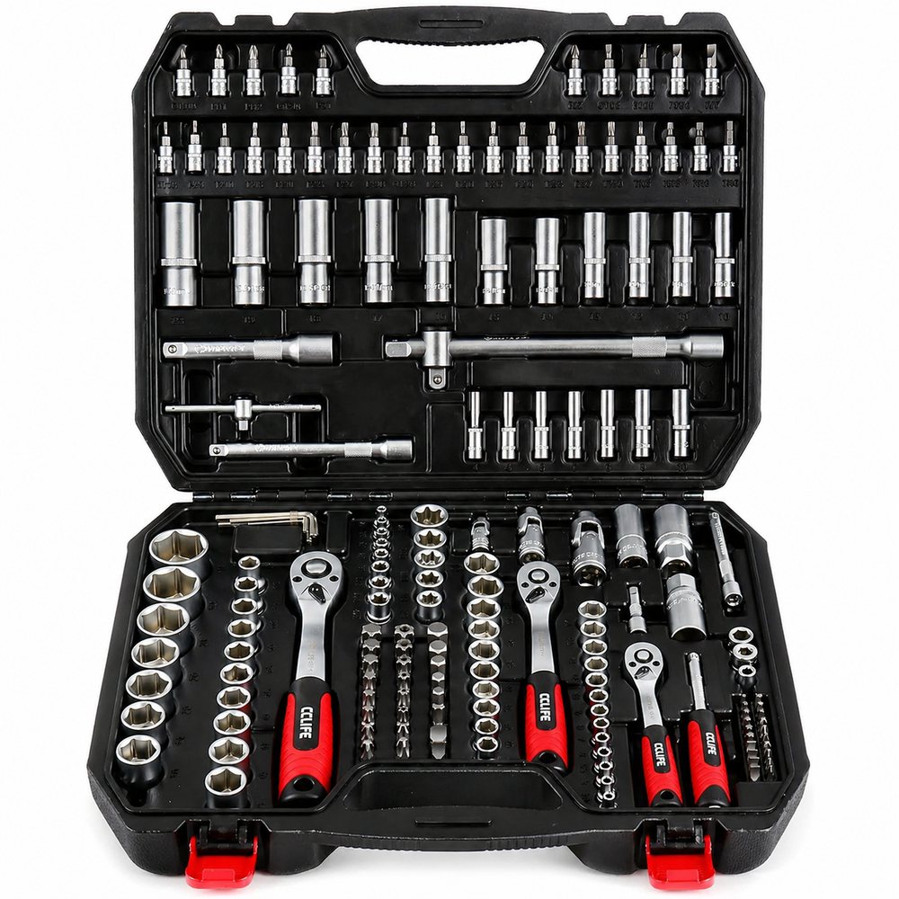 Набір інструментів для дому 219 елементи IronTool Set набір автомобільний набір інструментів в кейсі, фото 1
