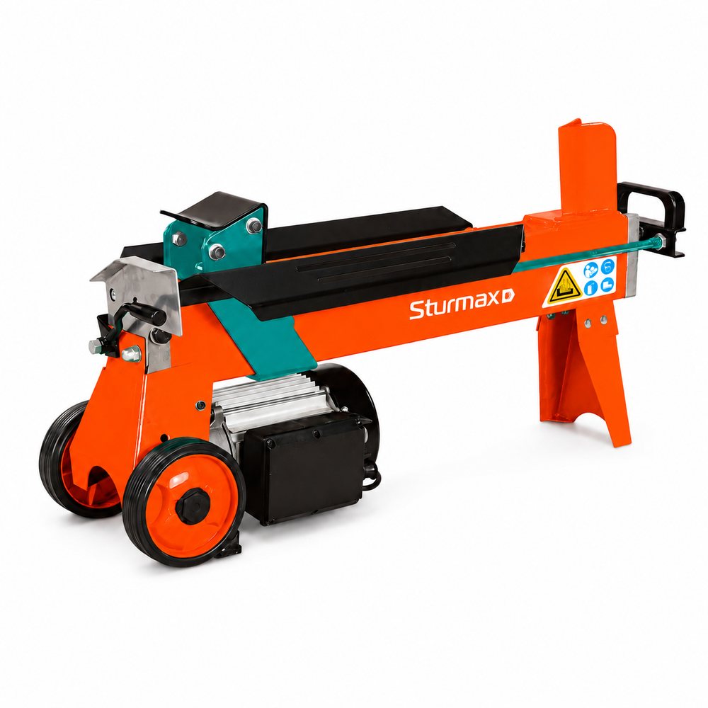 Горизонтальний дровокол електричний SturmAX WSM1023 2200 Вт 5 т електричний дровокол на колесах для дачі, фото 1