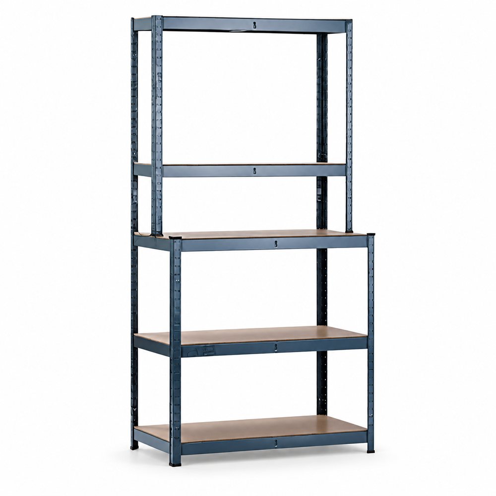 Стелаж для зберігання речей 180×100×30/60 см до 725 кг 5 полиць ShelfProx стелаж чорний металевий стелаж для коробок, фото 1