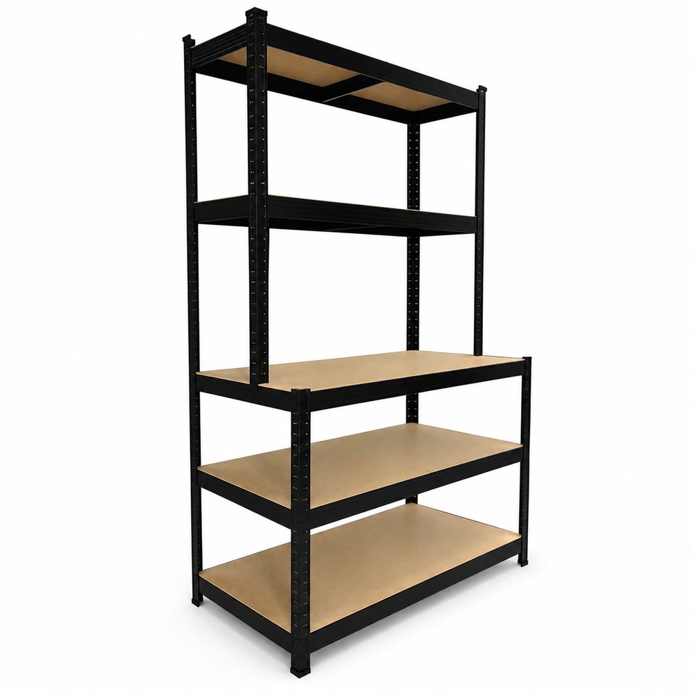 Стелаж для зберігання речей 180×100×30/60 см до 725 кг 5 полиць MetalSpace металевий стелаж для дому, фото 1