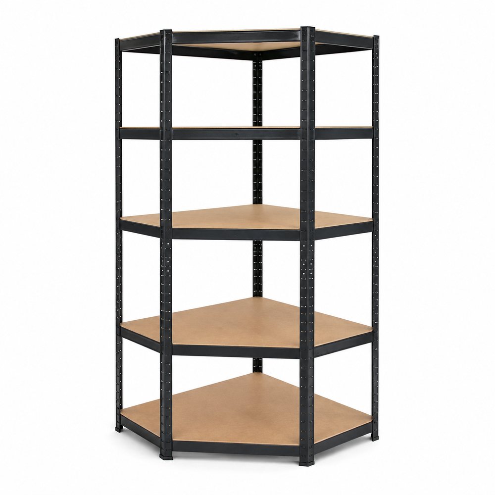 Стелаж для коробок кутовий 180×90×40 см до 875 кг AngleSpace стелаж чорний металевий, фото 1