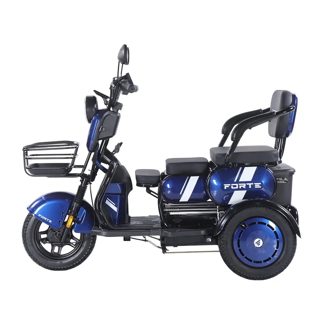 Електричний трицикл Forte Family-WN1060 1000 Вт до 35км/год триколісний електроскутер з багажником, фото 1