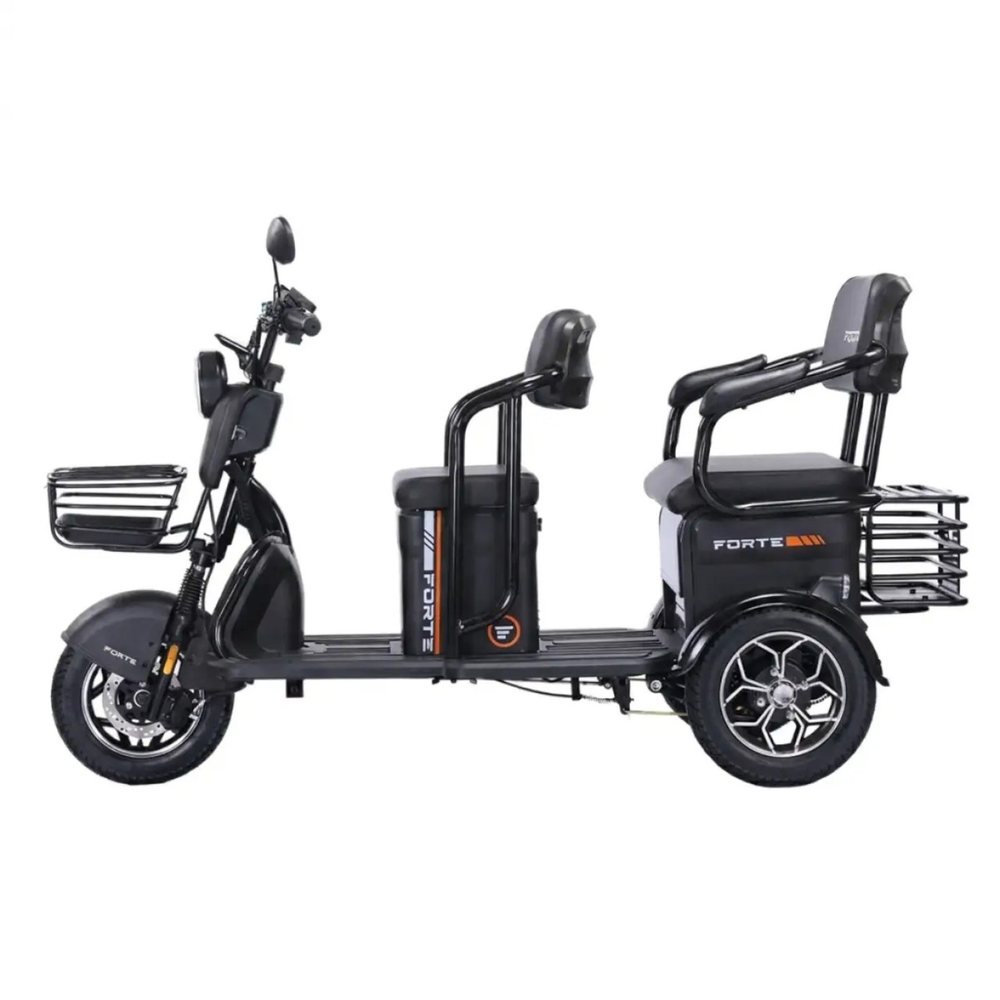 Трицикл з акумулятором Forte TRANSIT-WN1072G 1000 Вт графеновий акумулятор електроскутер з багажником, фото 1