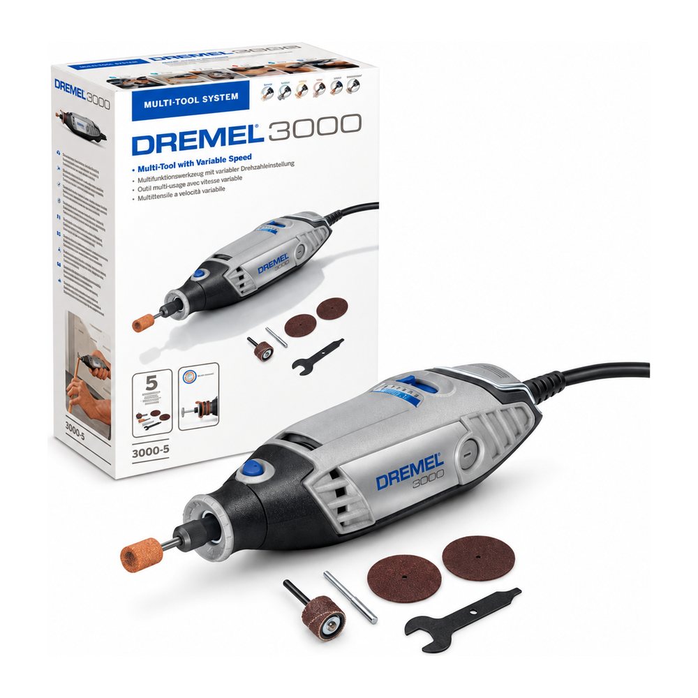 Багатофункціональний інструмент (гравер) Dremel 3000 - 5: 130 Вт, 5 насадок, 33000 об/хв. (F0133000JX), фото 1