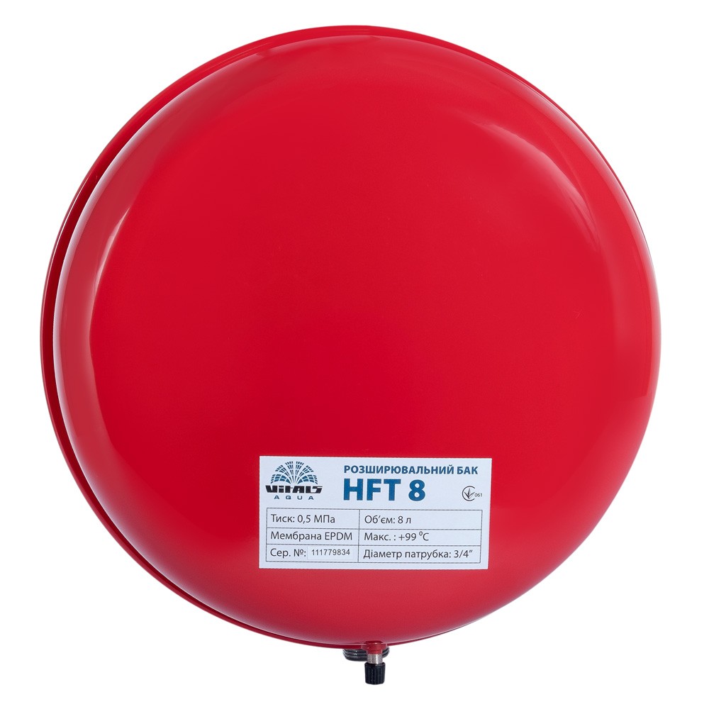 Розширювальний бак Vitals aqua HFT 8, 8 л, мембрана EPDM, фото 1