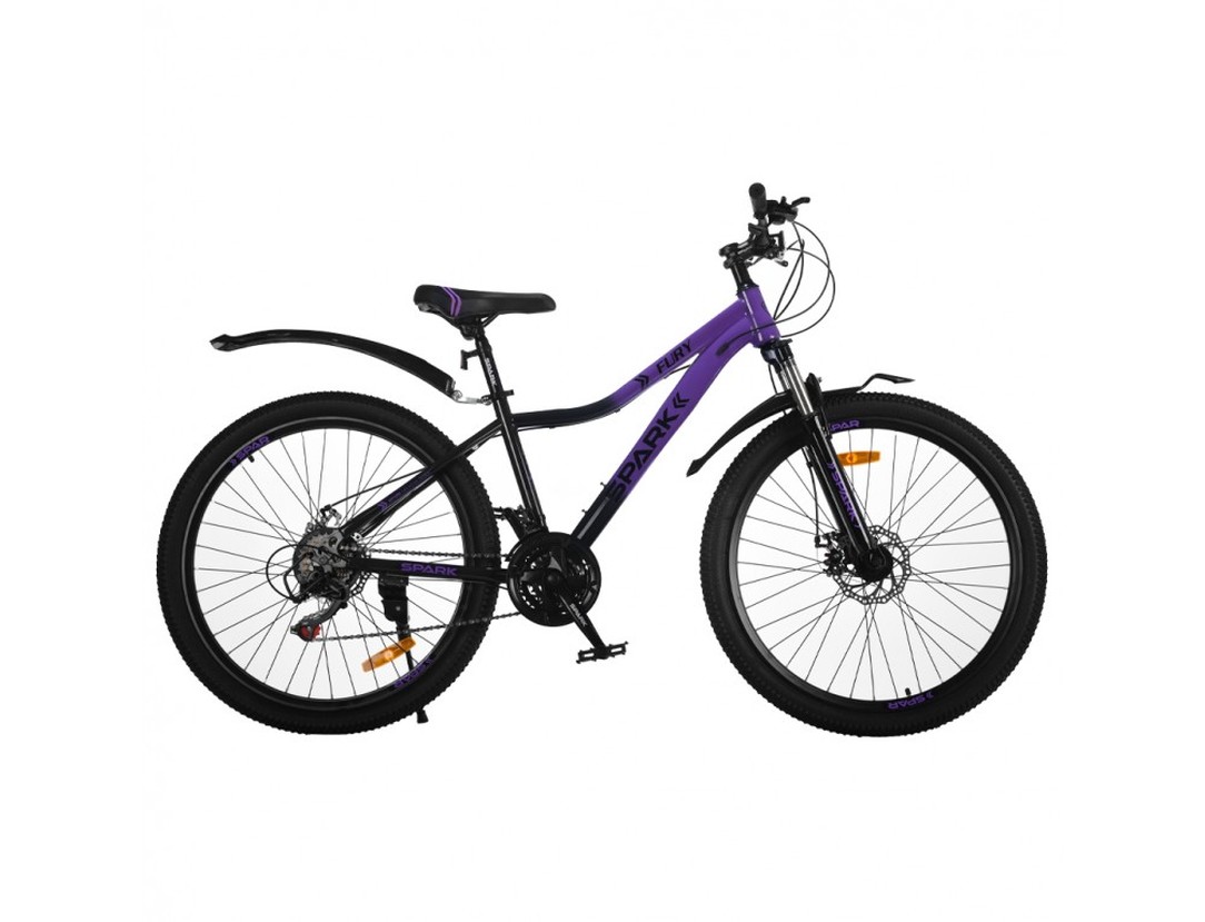 Велосипед SPARK FURY 26″, сталева рама 15″, фіолетовий із чорним, фото 1